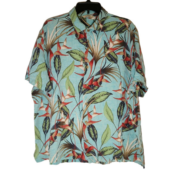 Paradise Collection Silk Tropical Hawaiian Men's Shirt XXL 2XL Button Festive - Picture 2 of 3